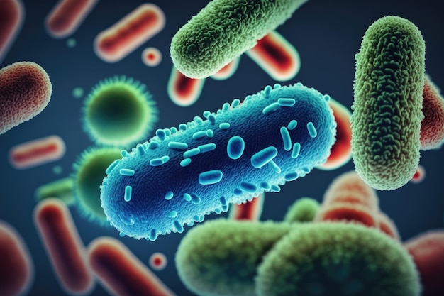Een afbeelding van een groep bacteriën en ziektekiemen