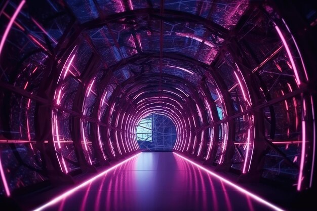 Een afbeelding van een tunnel met oneindige webben Generatieve AI