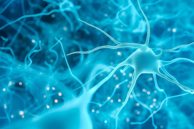 Een afbeelding van neuronen die betrokken zijn bij het beloningspad, zoals de nucleus accumbens die is geassocieerd