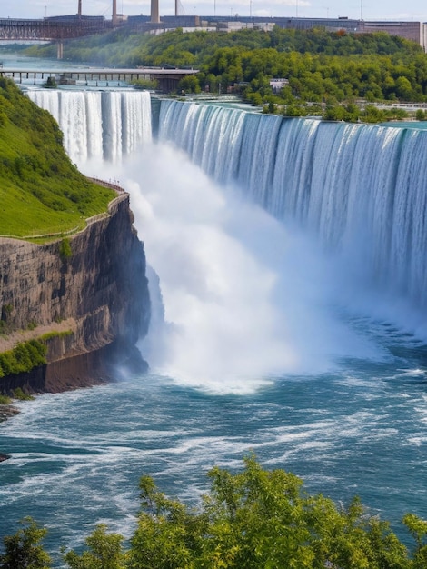 Een afbeelding van Niagara Falls en de waterkrachtcentrale