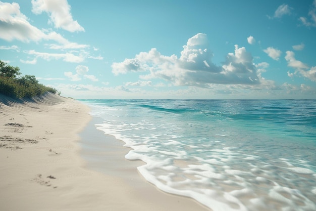 Een afgelegen strand met poederwit zand en turquoise