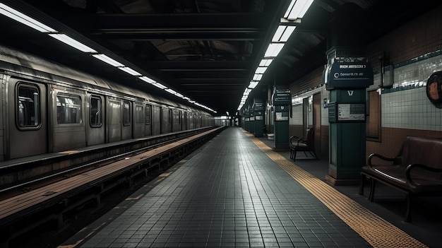 Een AI-platform van een metrostation gegenereerd