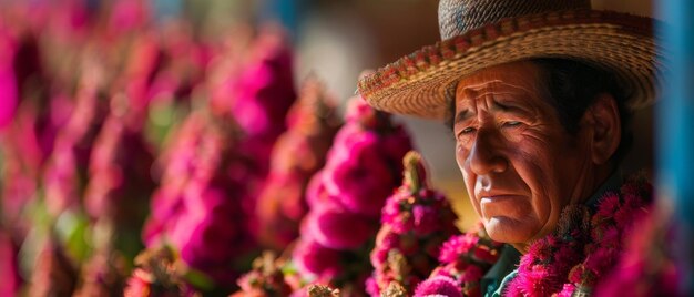 Een amaranthboer in een Mexicaans dorp