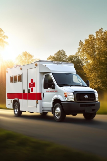 een ambulance met het woord ambulance aan de zijkant