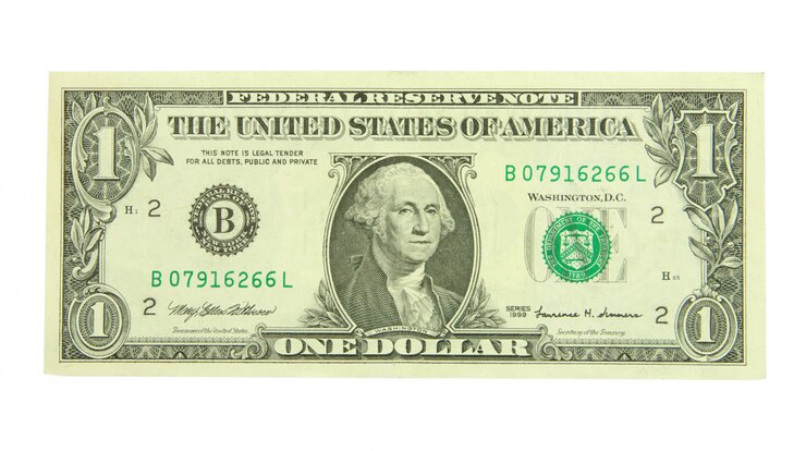 Een Amerikaanse dollar geïsoleerd