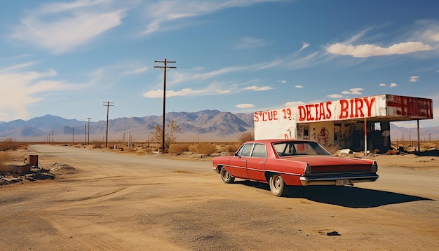 Foto een amerikaanse woestijnscene uit de jaren tachtig