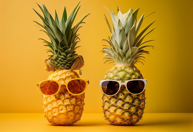 Een ananas dragen zonnebril zomer concept illustratie