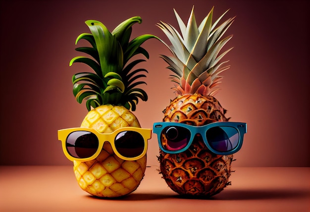 Een ananas dragen zonnebril zomer concept illustratie