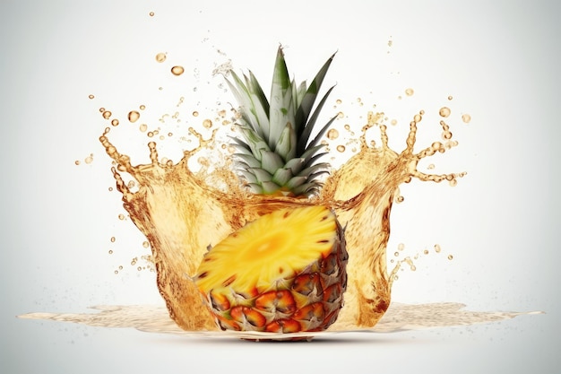 Een ananas met een scheutje water