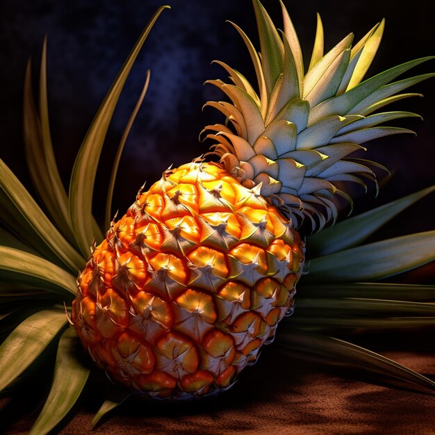 Een ananas met het woord ananas erop