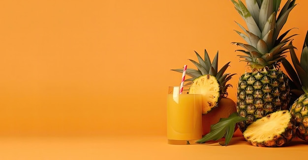 Foto een ananassapglas met een ananas erop