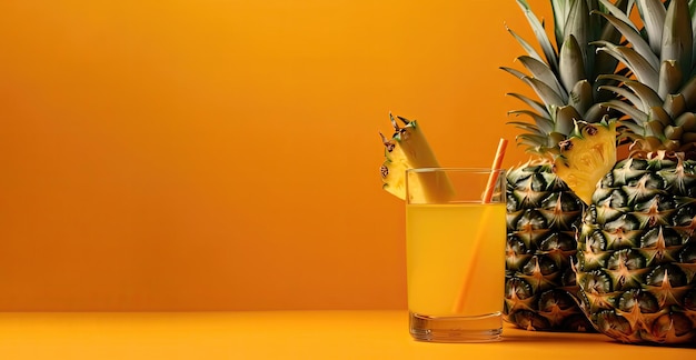 Foto een ananassapglas met een ananas erop