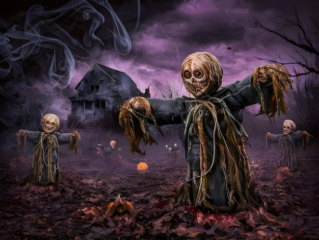 Een angstaanjagende Halloween-achtergrond.