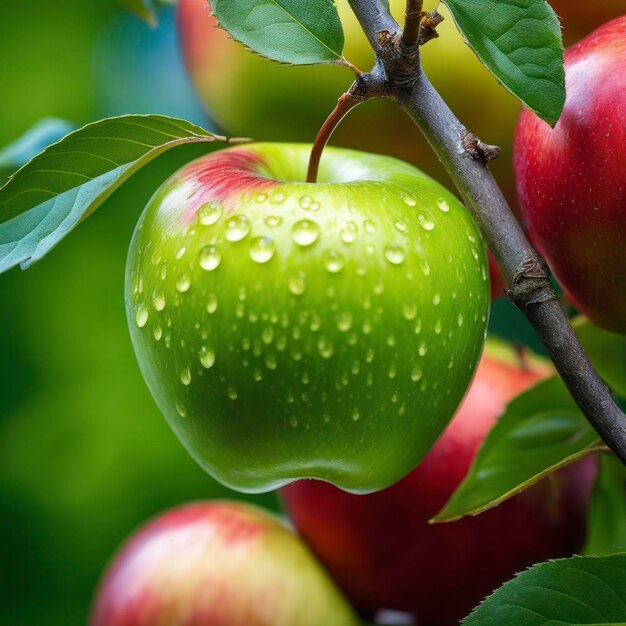 Een appel in een appelboom