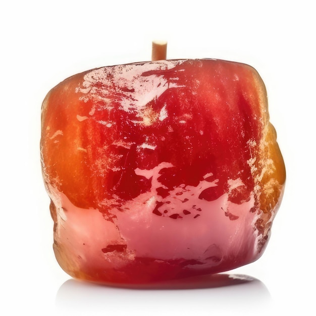Foto een appel met een stok waarop 