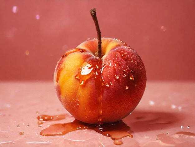Foto een appel waar water van druppelt.