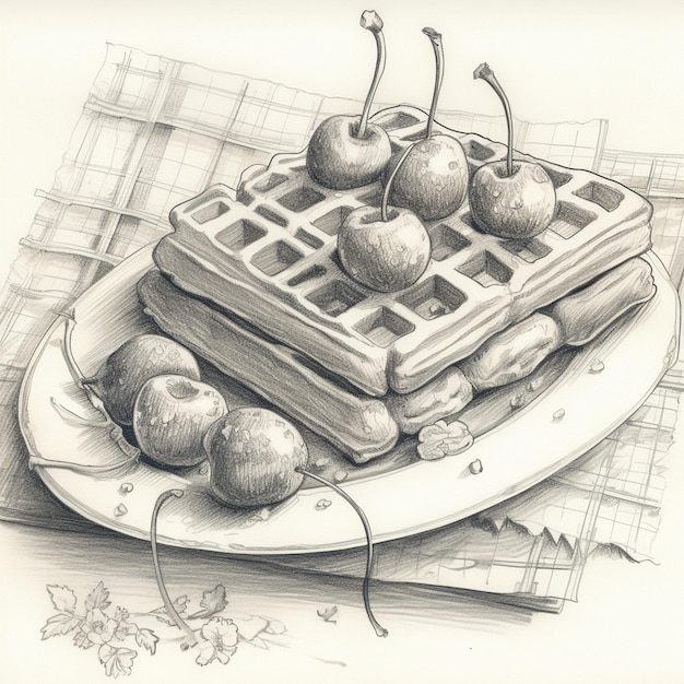 een aquarel pannenkoek dessert voedsel illustratie tekening