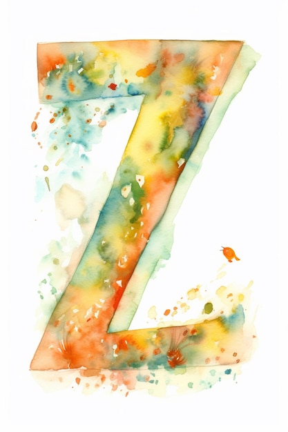 Een aquarel schilderij van het getal 7