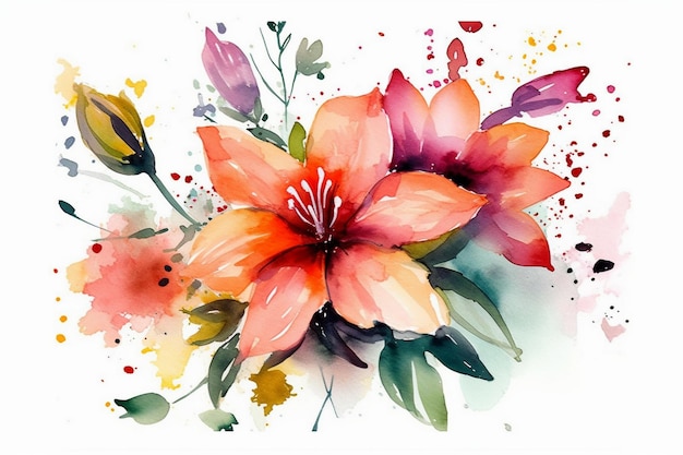 Een aquarel van een bloem met het woord lelies erop.
