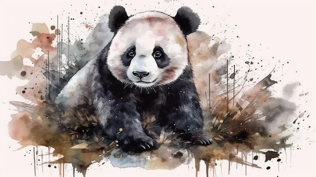 Een aquarel van een pandabeer.