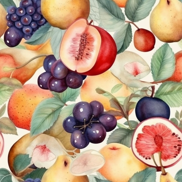 Een aquarel van fruit.
