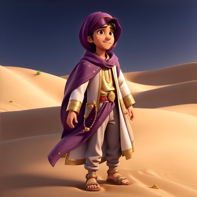 Foto een arabische jongen die een badjas draagt. beeld gegenereerd door ai.
