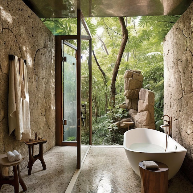 Foto een architecturale inspirerende foto voor een badkamerbehuizing