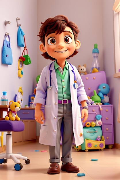 Een arts met een laboratoriumjas en stethoscoop.