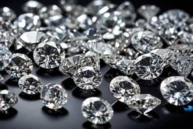 Een assortiment van glinsterende diamanten