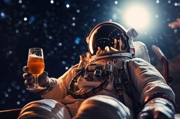 Een astronaut drinkt wat bier op de planeet Generatieve AI