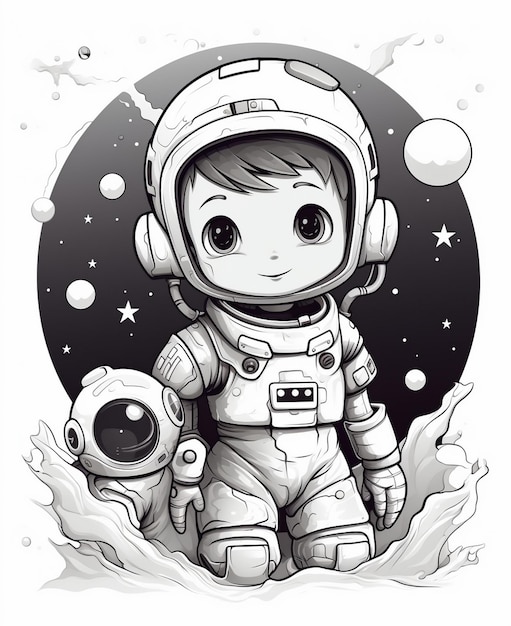 een astronaut in een ruimtepak met een ruimtepak aan.