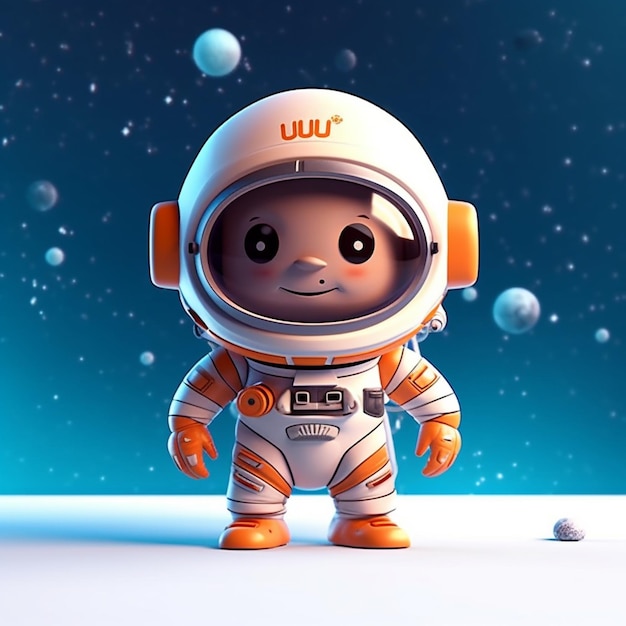 Een astronaut in een ruimtepak met het nuu-logo erop.