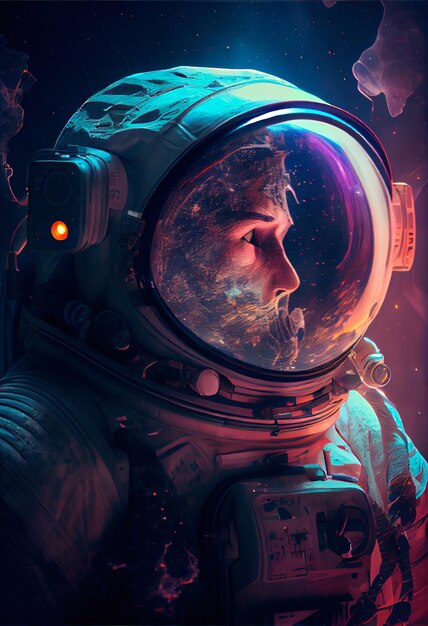 Foto een astronaut op een buitenaardse planeet een hightech astronaut uit de toekomst