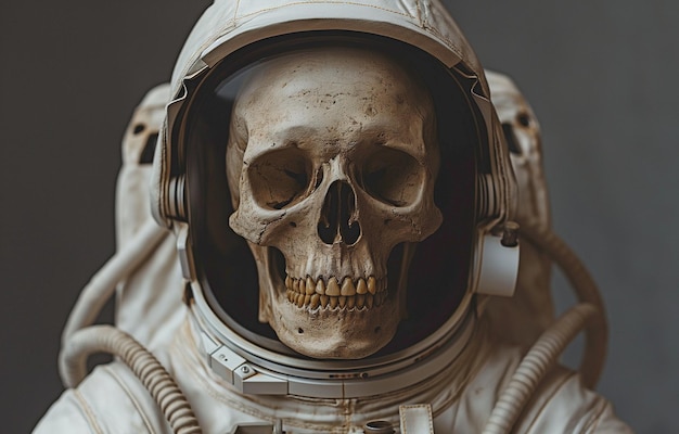 Een astronaut outfit met een schedel erop