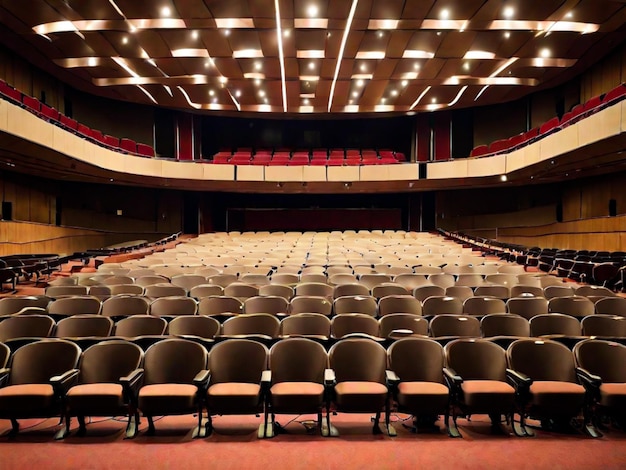 Foto een auditorium wacht op de grote voorstelling.