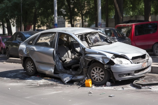 Een auto met het woord auto erop