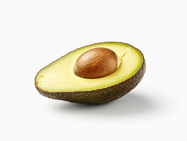 een avocado-snijd wit achtergrondfoto