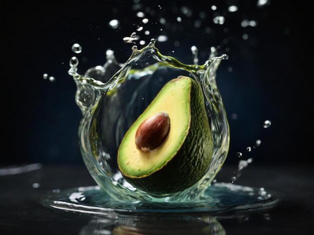 een avocado wordt met water gespoten