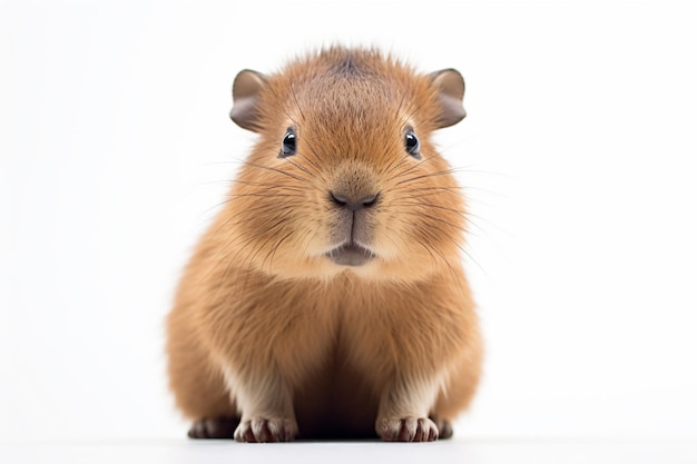 Een baby Capibara met witte achtergrond