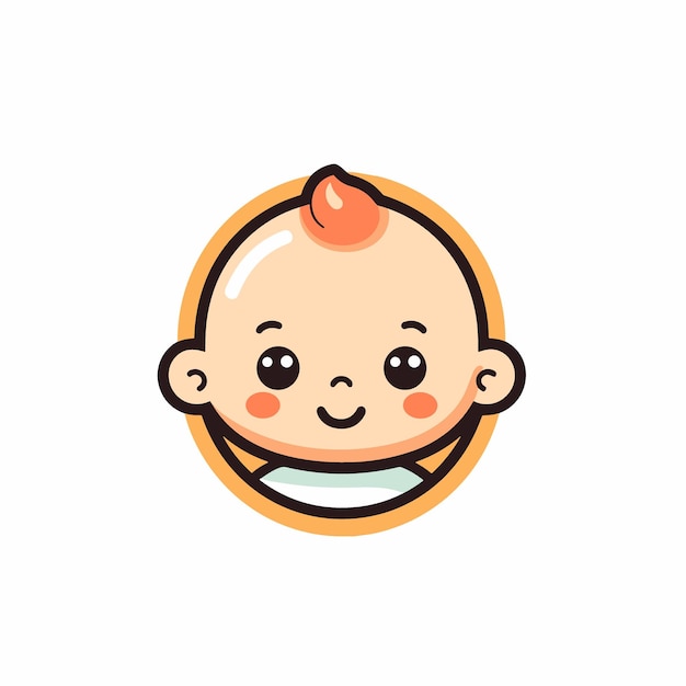 Een baby met een perzik op zijn hoofd