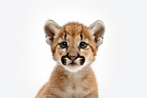 Een babypoema met witte achtergrond