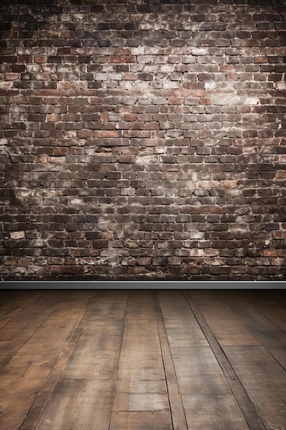 Een bakstenen muur met een houten vloer en een bord dat zegt dat het niet uitmaakt waar je wilt zijn.