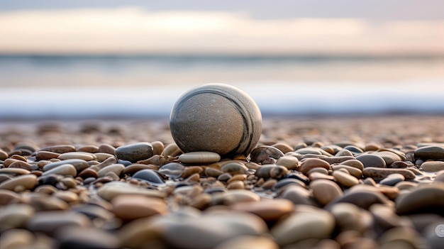 een bal op een strand met een bal in het midden