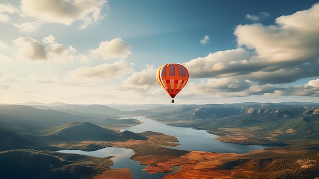 Een ballonvlucht over schilderachtige landschappen