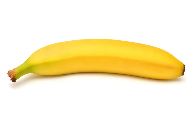 Een banaan op witte achtergrond