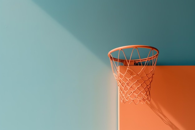 Een basketbalring met het woord net erop