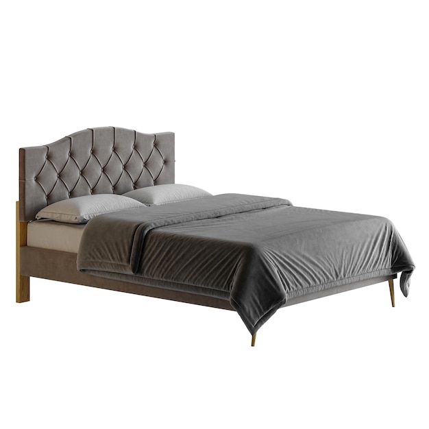 Een bed met een kleurrijk ontwerp bed zonder achtergrond ander ontwerp png witte achtergrond geïsoleerd abstract 3d model