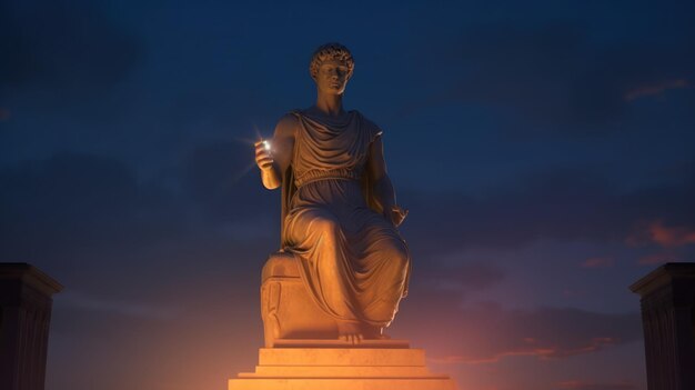 Een beeld van een vrouw die een licht vasthoudt in het donker