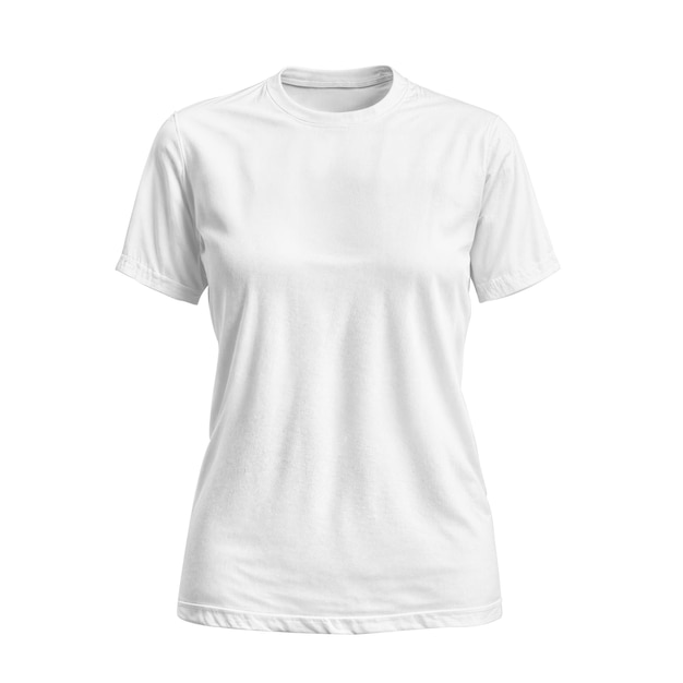 Een beeld van een wit vrouwen T-shirt geïsoleerd op een witte achtergrond