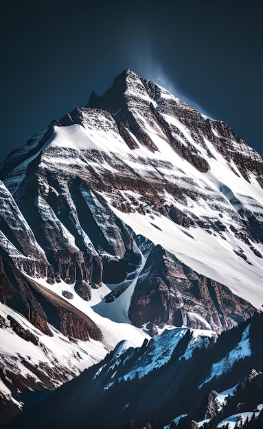 Een berg met sneeuw erop